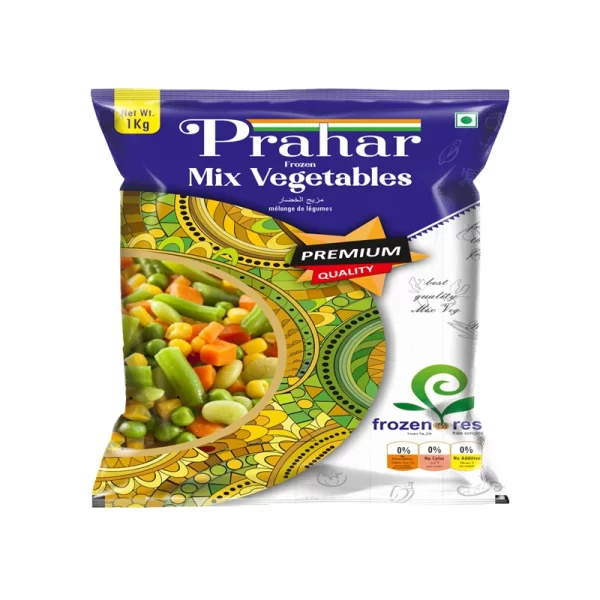 Prahar Food 1kg Mix Vegetables Frozen Packet