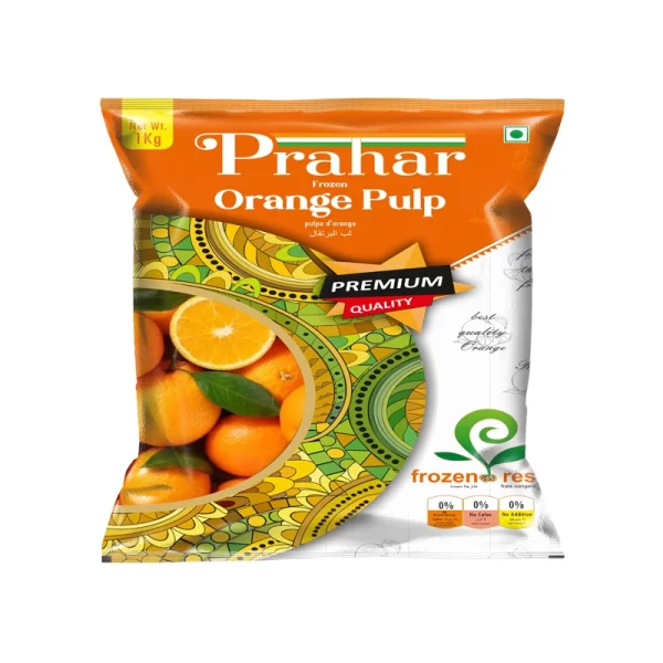 Prahar Food 1kg Orange Pulp Frozen Packet